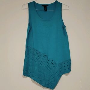 Grace Elements Pointelle Hem Knit Tank L